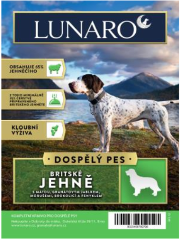 Lunaro Wild Lamb Adult 2kg - jehně s batáty